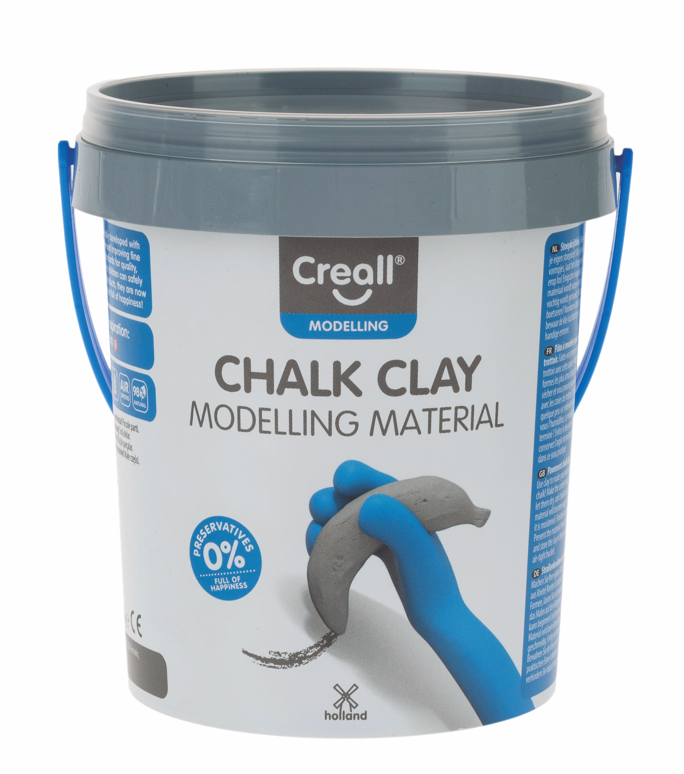 Creall Chalk Clay, 6er-Set Knetkreide (750g Eimer)