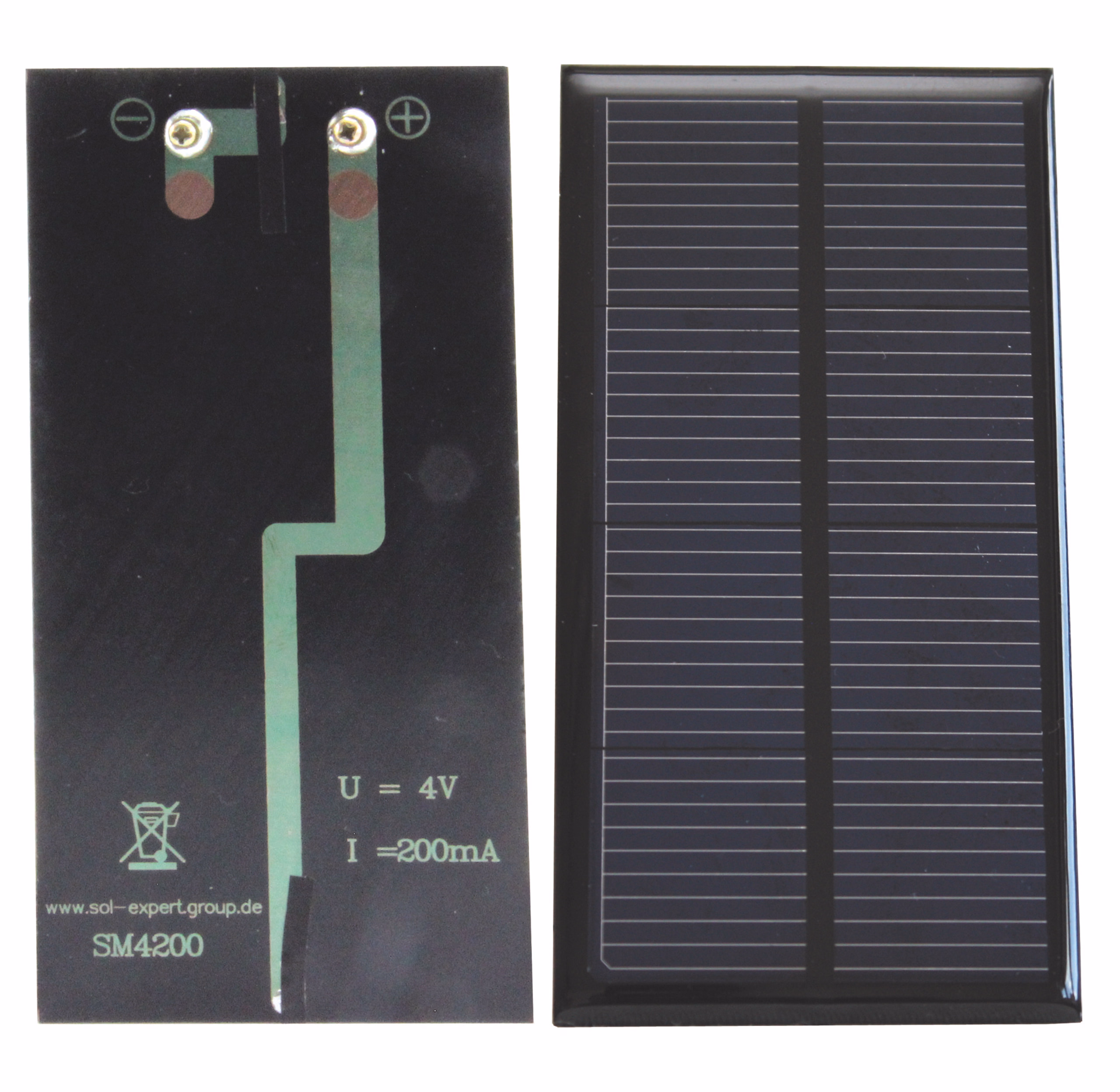 Solarzelle gegossen 4 V-200 mA (120 x 60 x 3,3 mm)