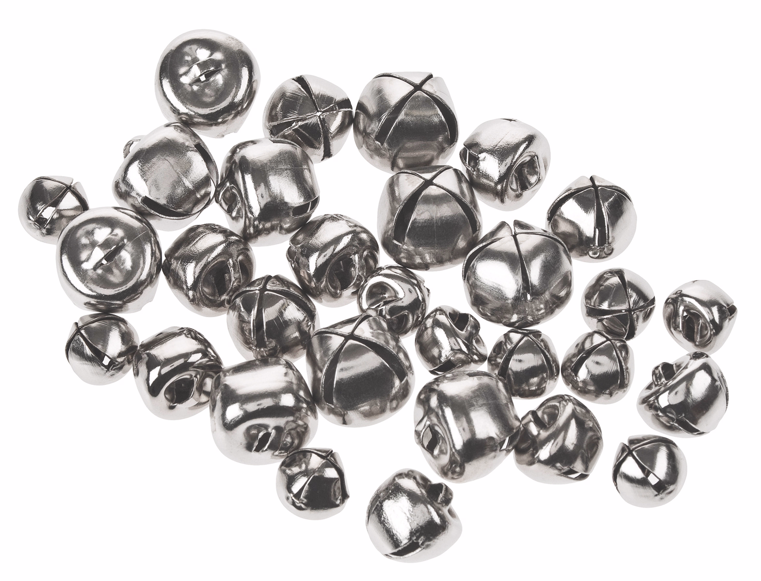 Metallschellen, 30 Stück (8/10/12 mm)