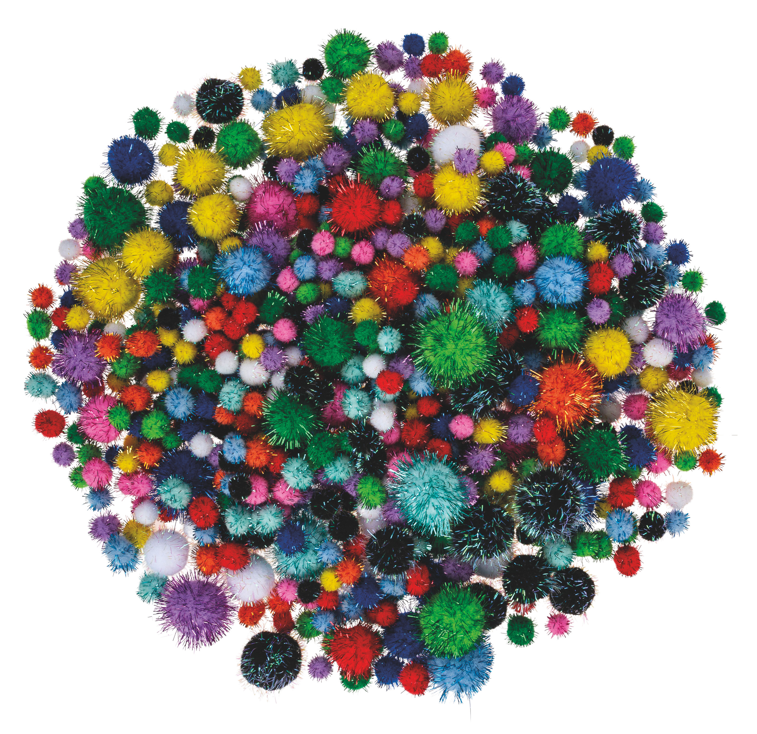 Pompons-Großpack Glitter, 750 Stück