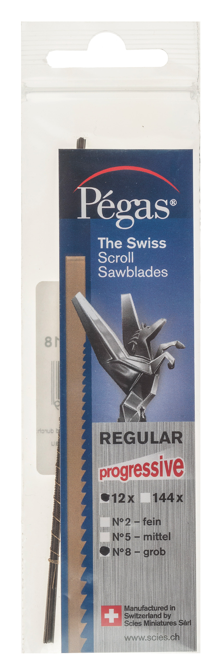 Pégas® Regular Progressive - Laubsägeblätter Gr. 8, 12 Stück