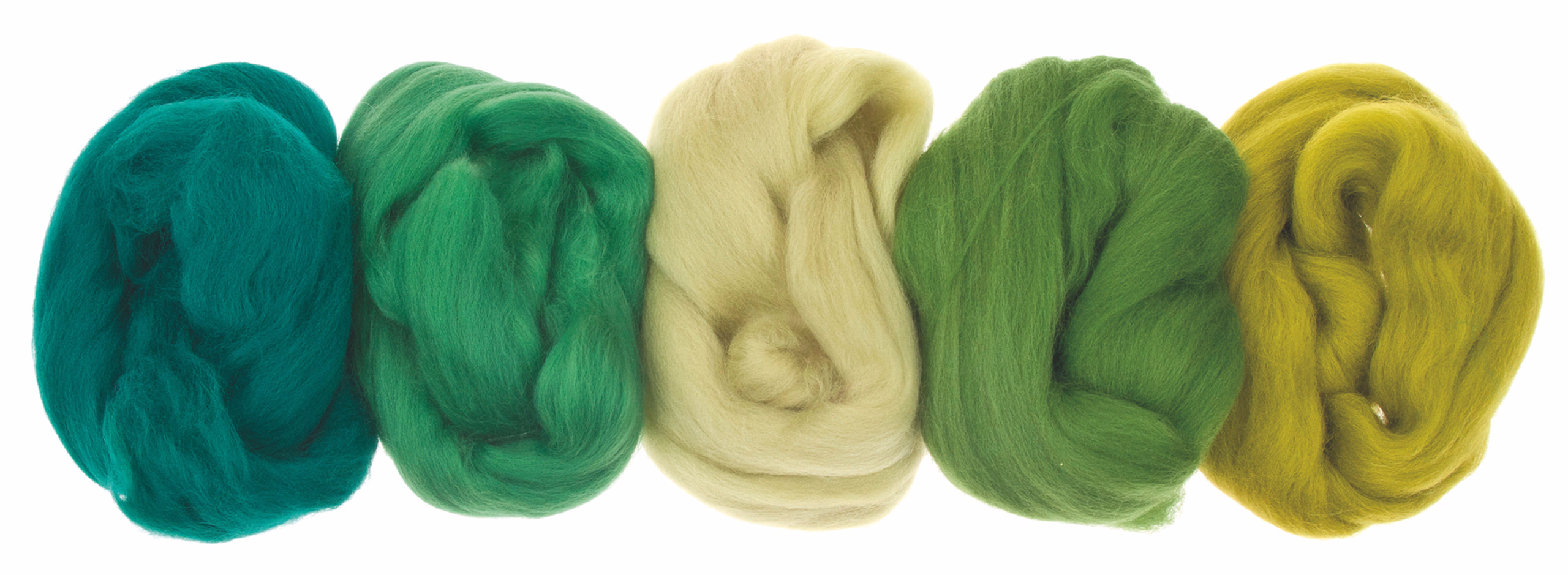 Merino scheerwol(5x 10 g) superfijn, groentinten