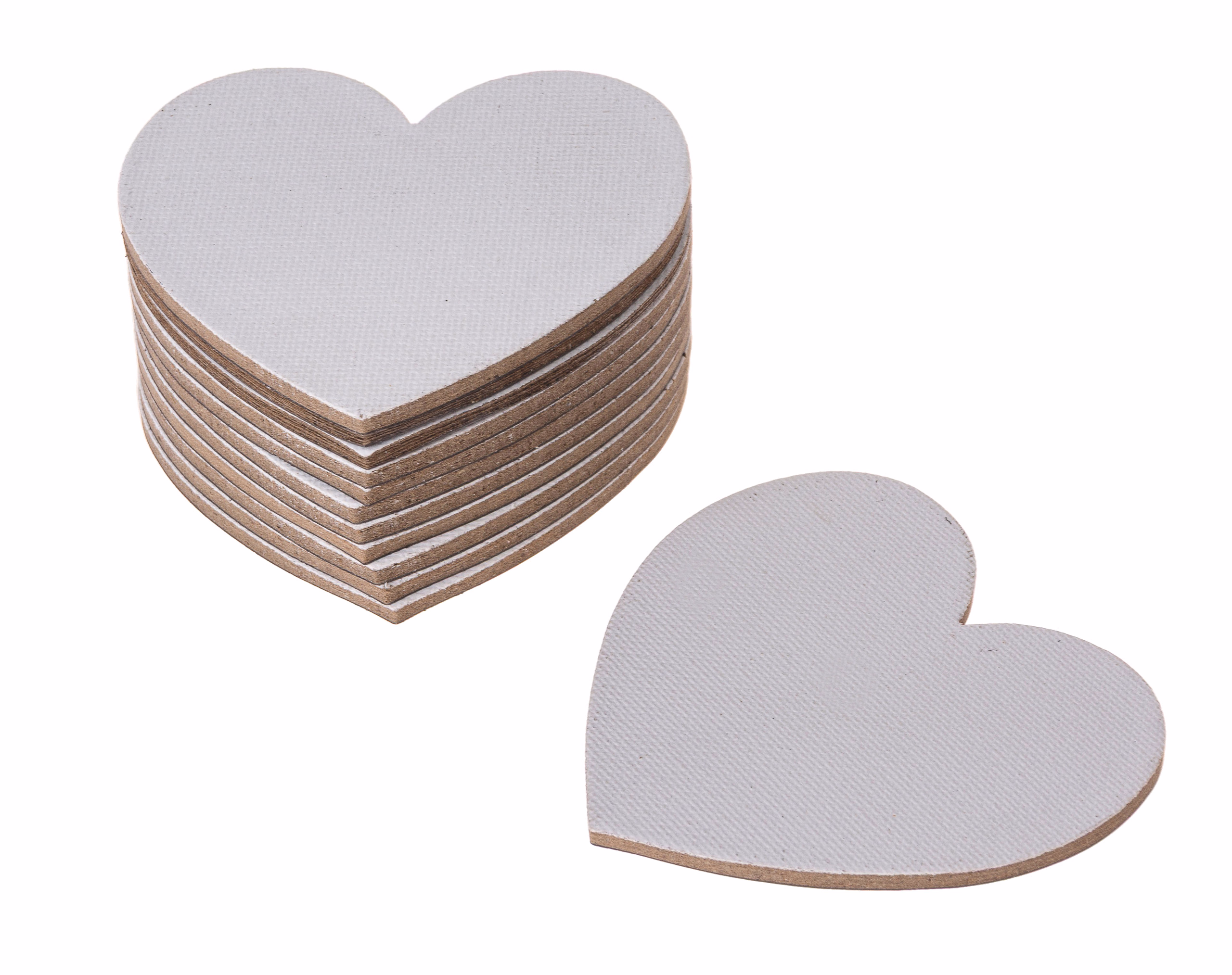 Magnet-Leinwandherzen, 12 Stück (75 x 75 mm)