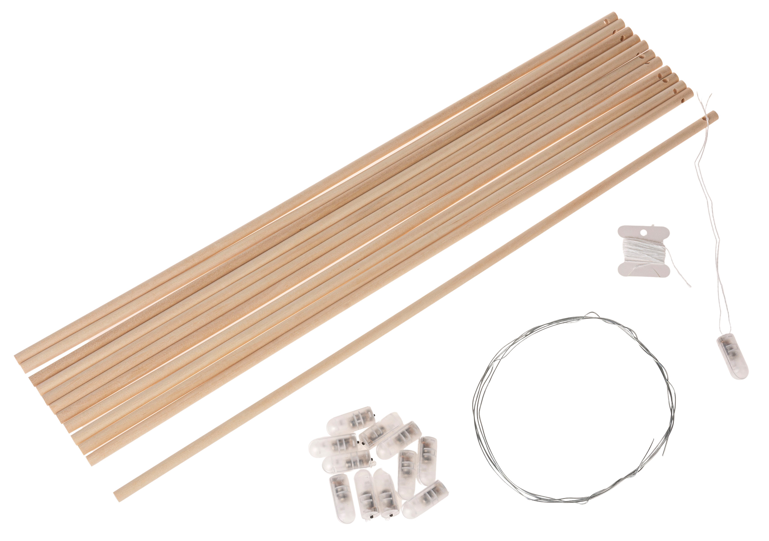 DIY Holzlaternenstab LED, 12er-Set