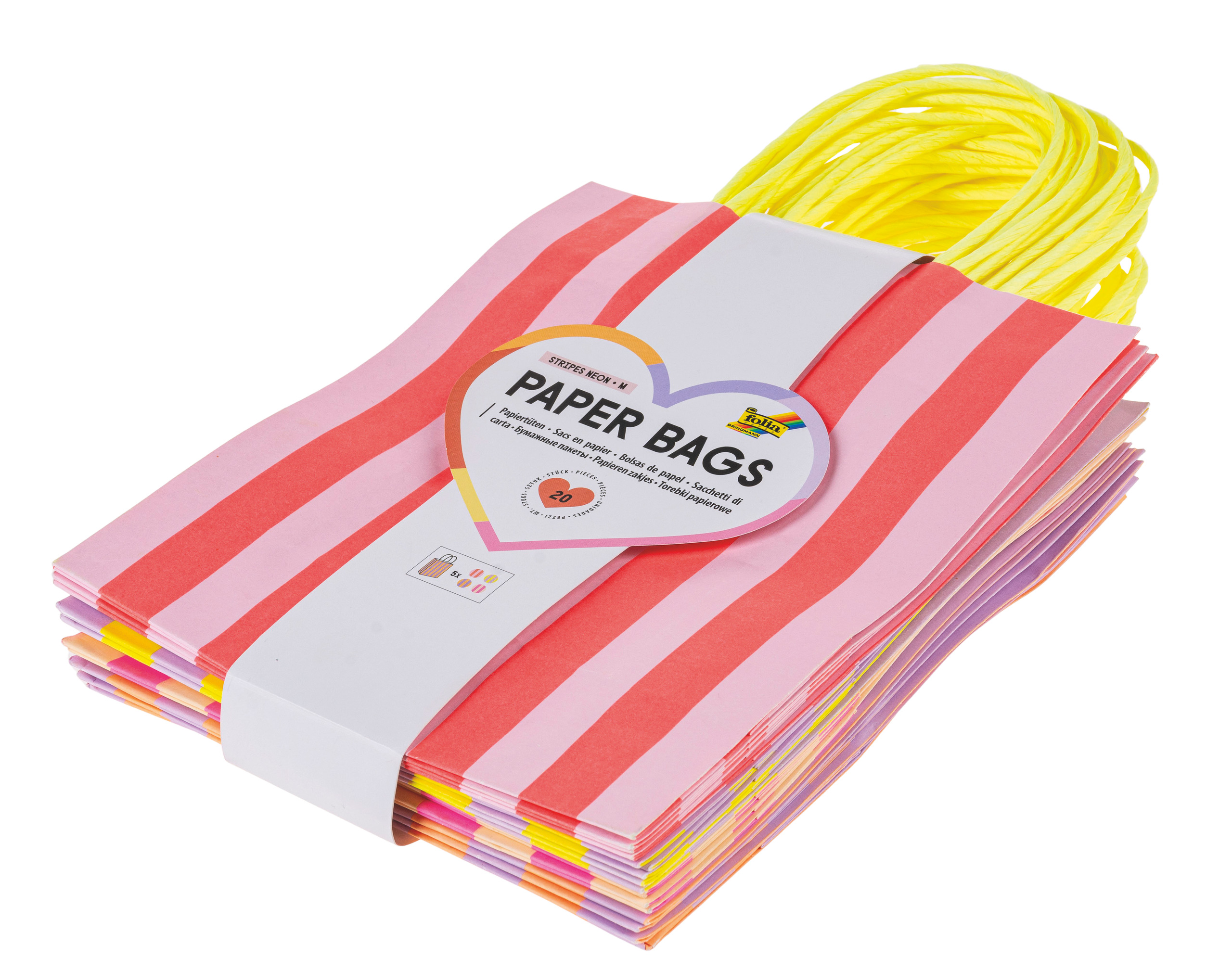 Papiertüten Stripes Neon