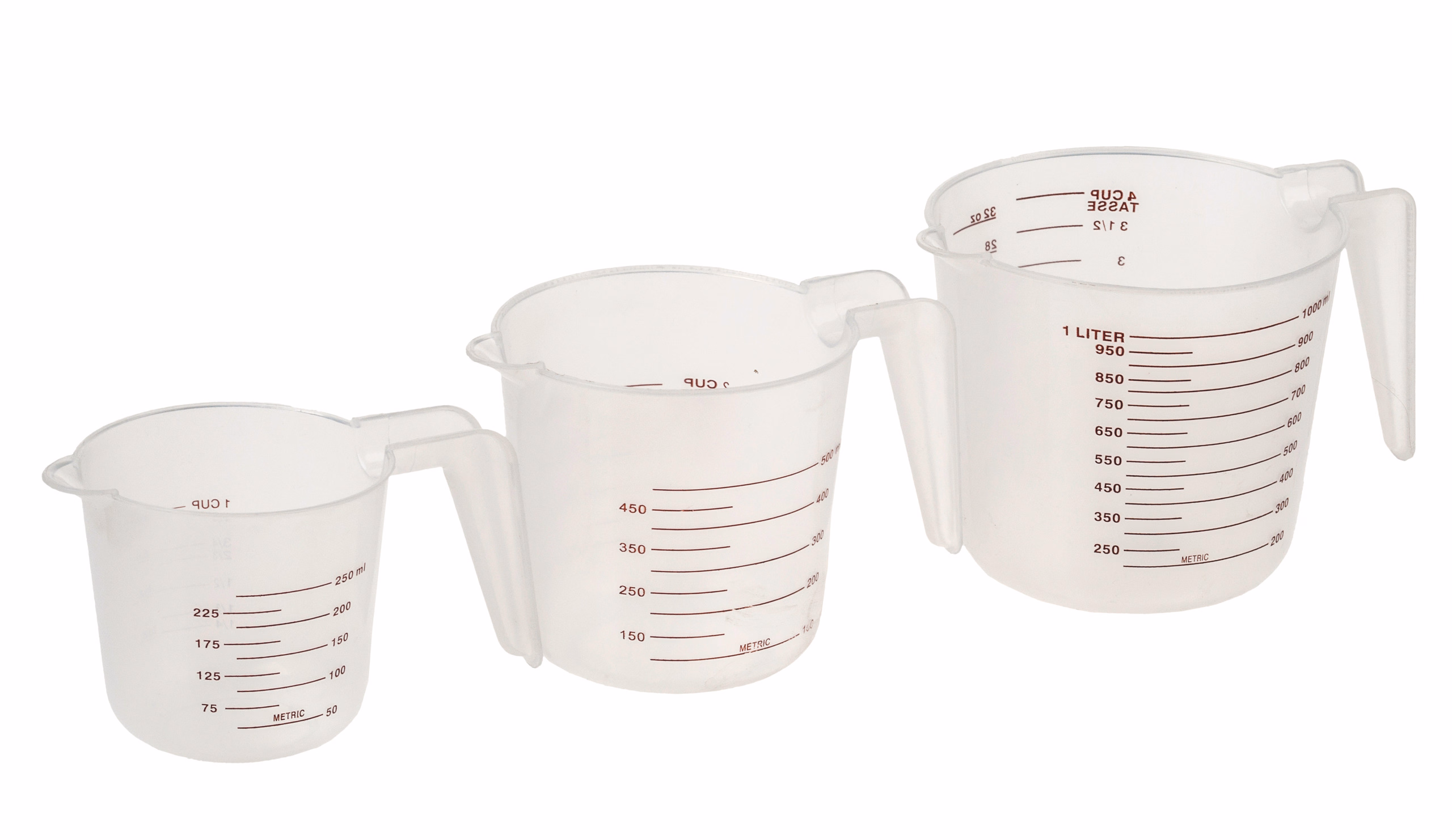 Messbecher-Set, 3 Größen (1000ml-500ml-250ml)