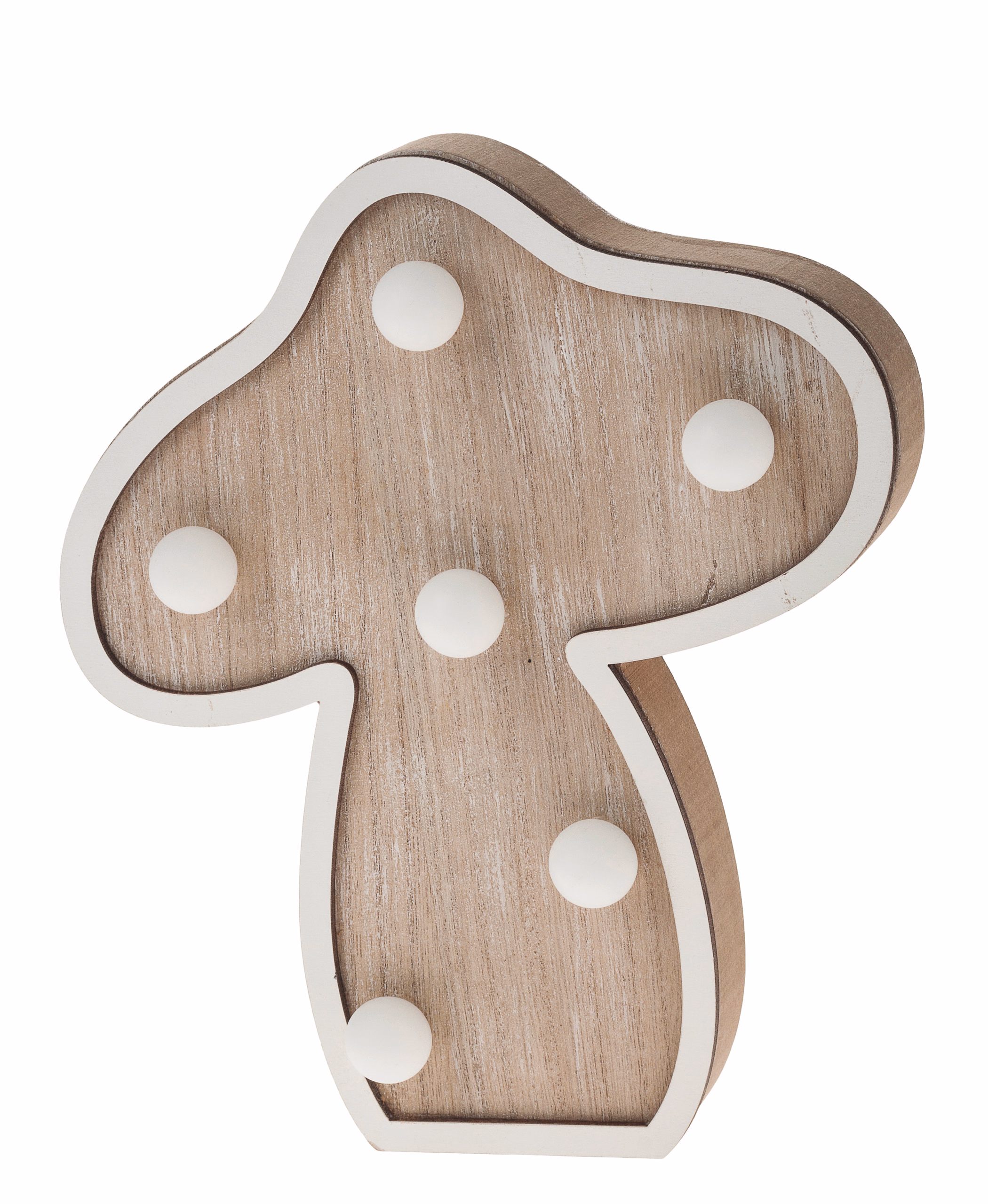 Holz-Pilz mit LED Beleuchtung (19 x 3 x 22 cm)