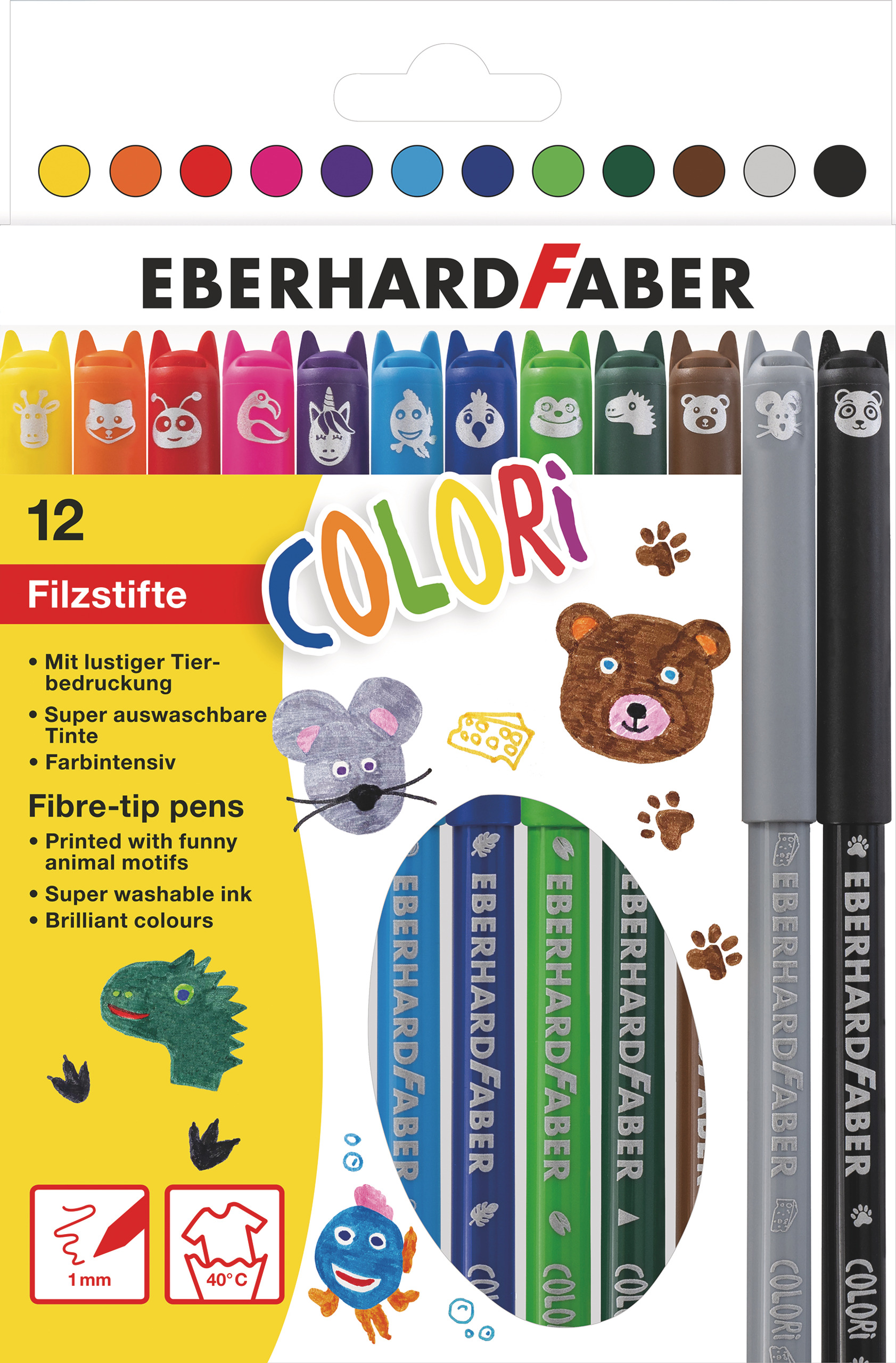 EBERHARD FABER Filzstifte COLORI Animal, 12er-Set