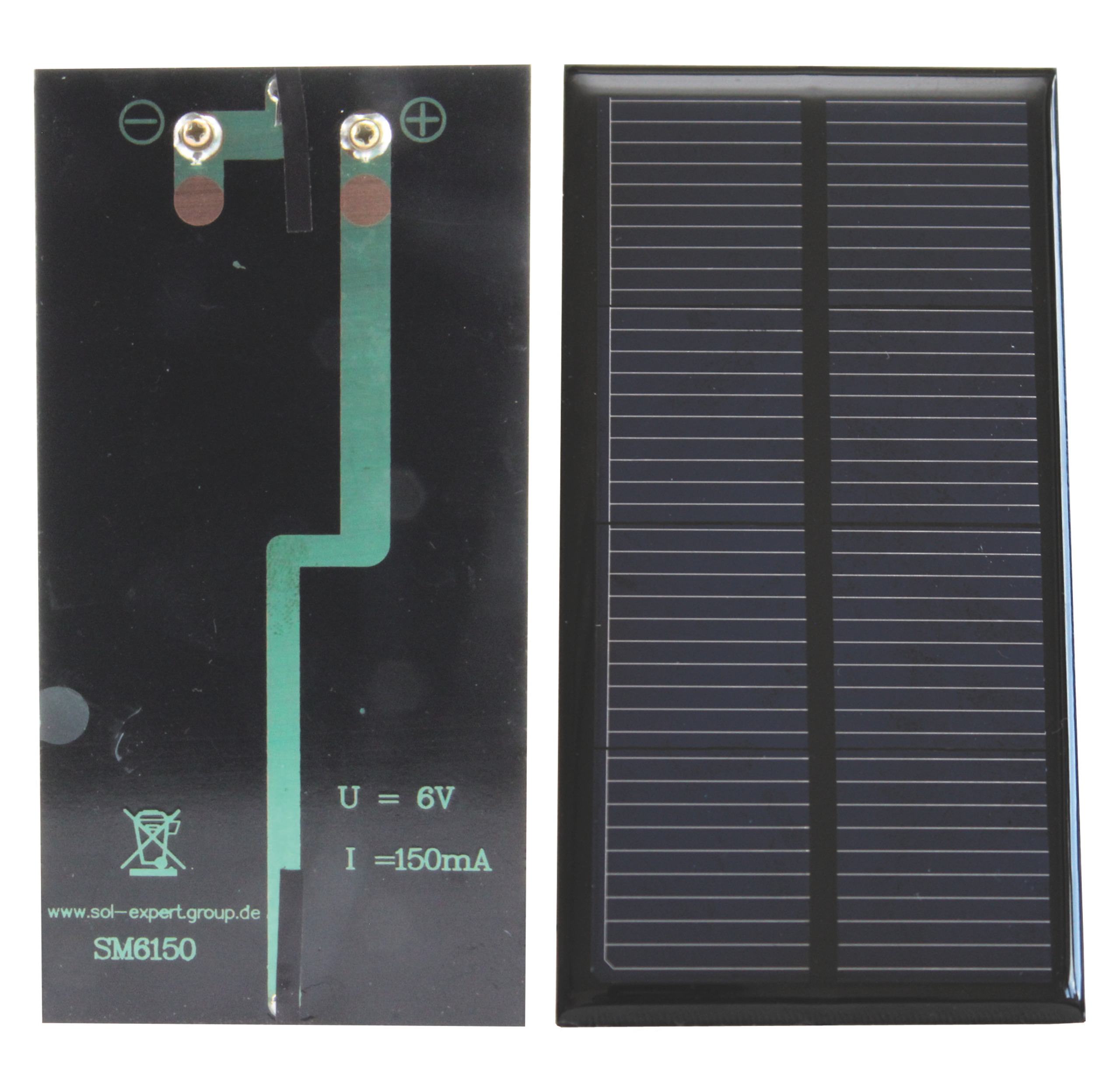 Célula solar 6V, encapsulada, 150ma-6,0v (120x65Mn