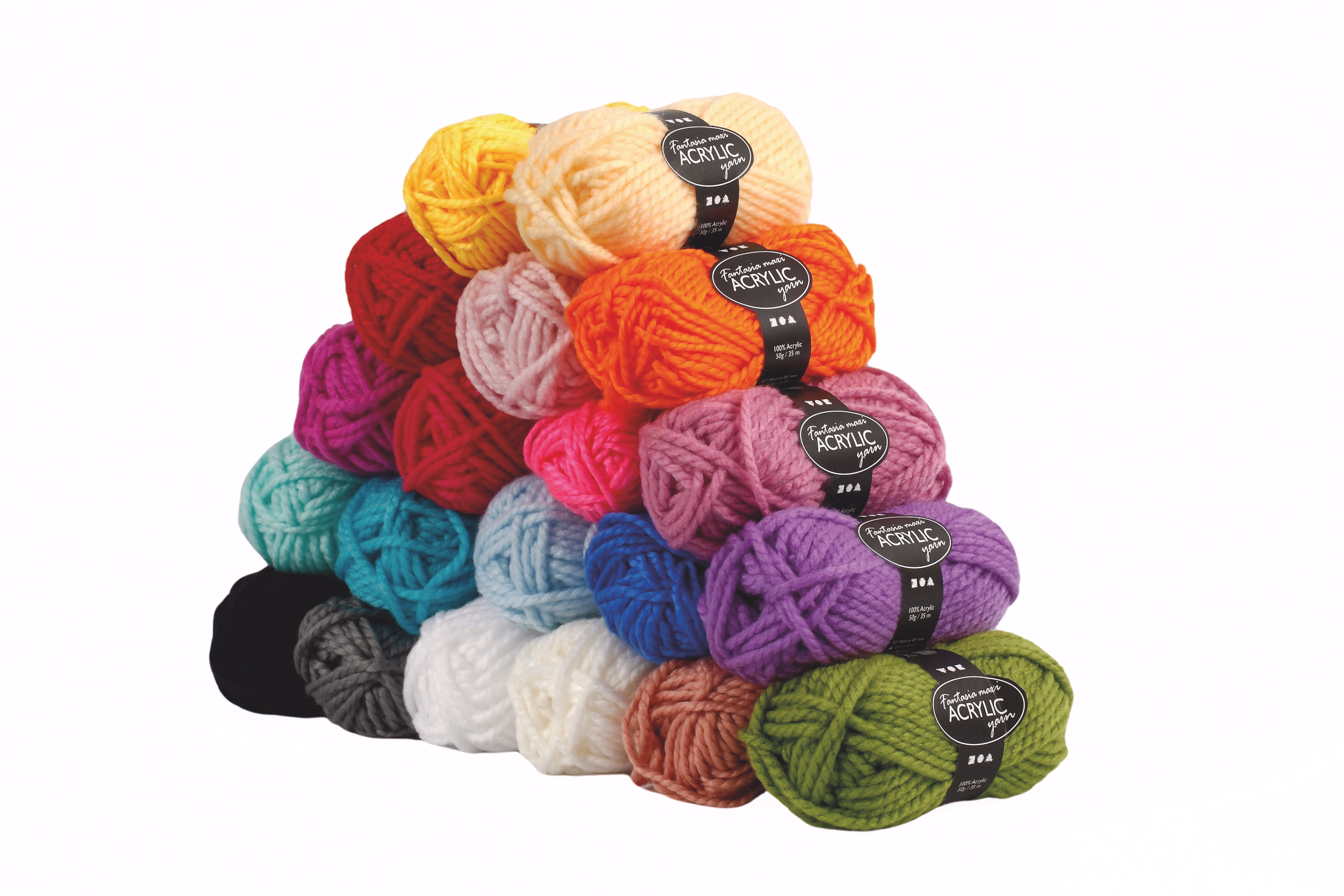 Wolle Set, 20 Farben je 50 g, Polyacryl