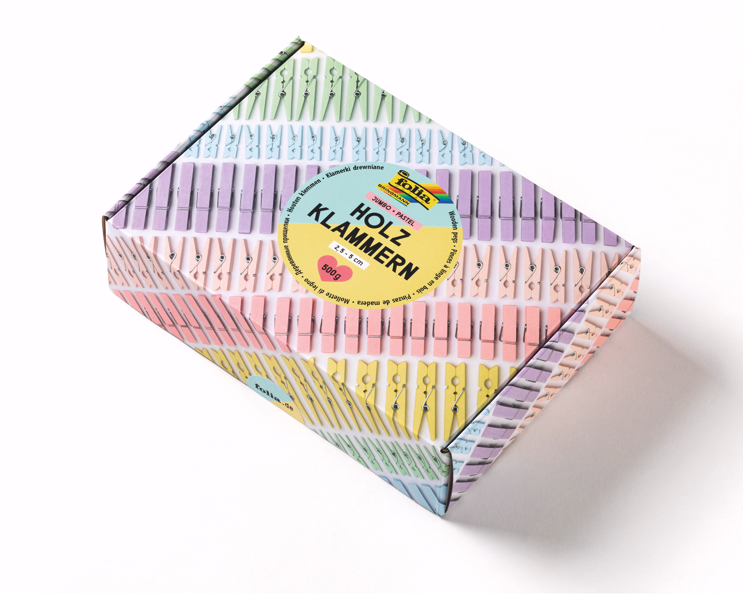 Pinces à linge Jumbo en bois, pastel