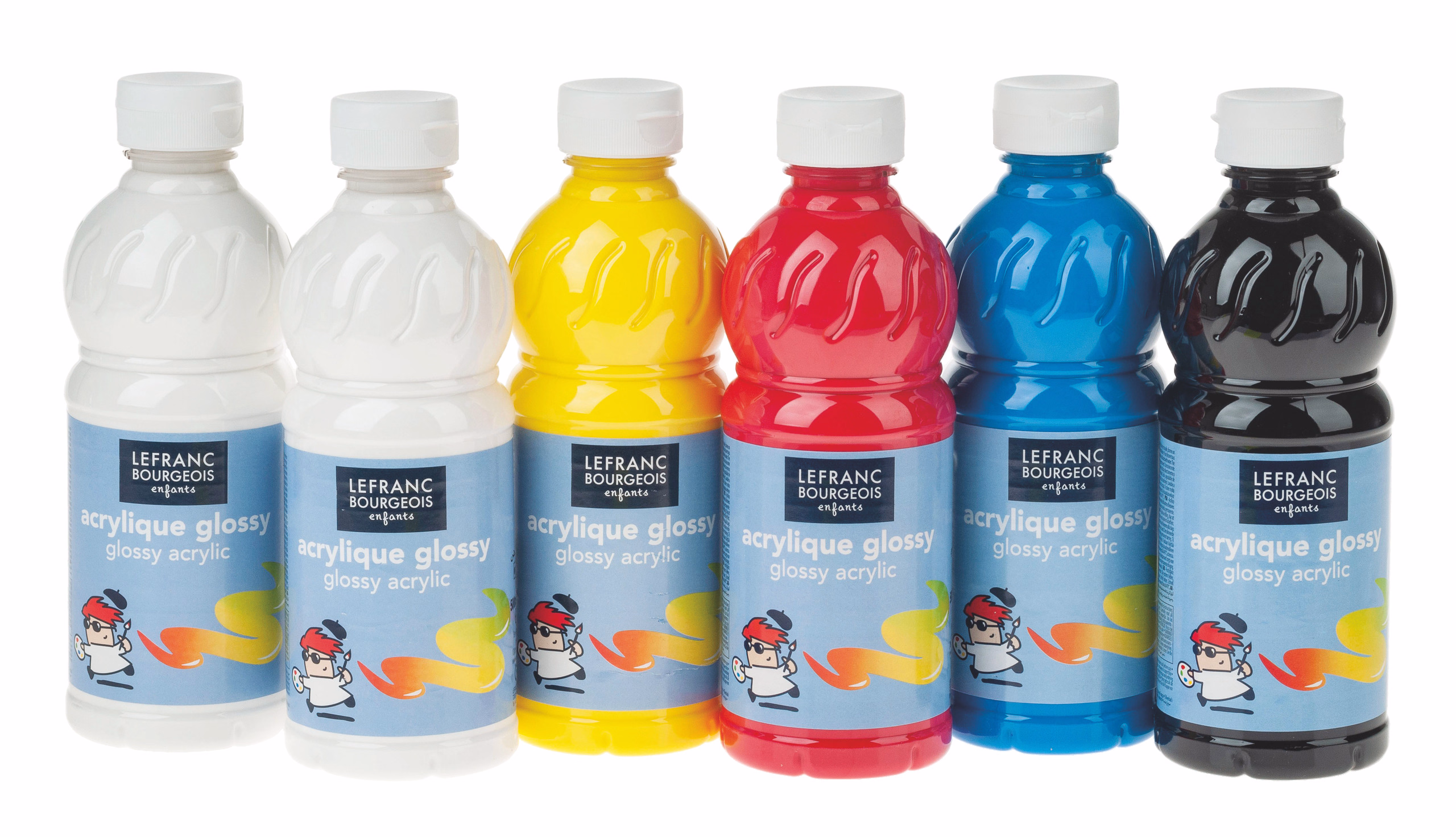 Acrylfarbe Glossy, Grundfarben (6x 500ml)