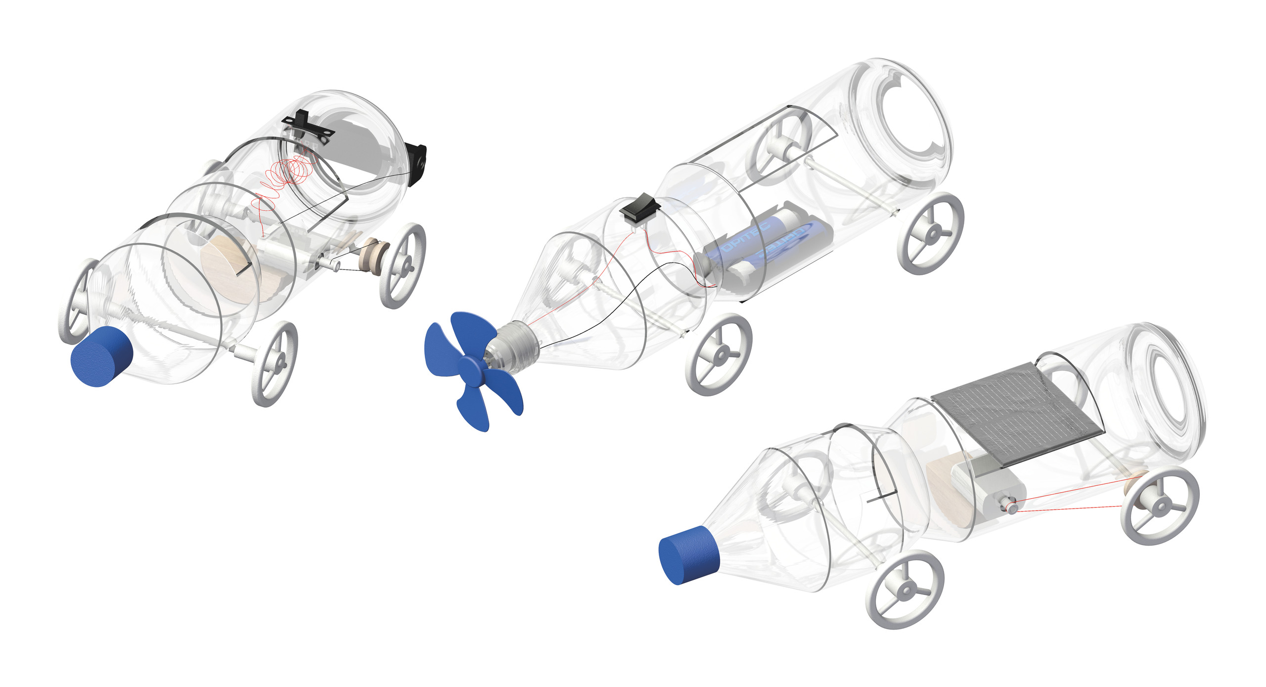 OPITEC Recycling Fahrzeuge-Set, 3-teilig