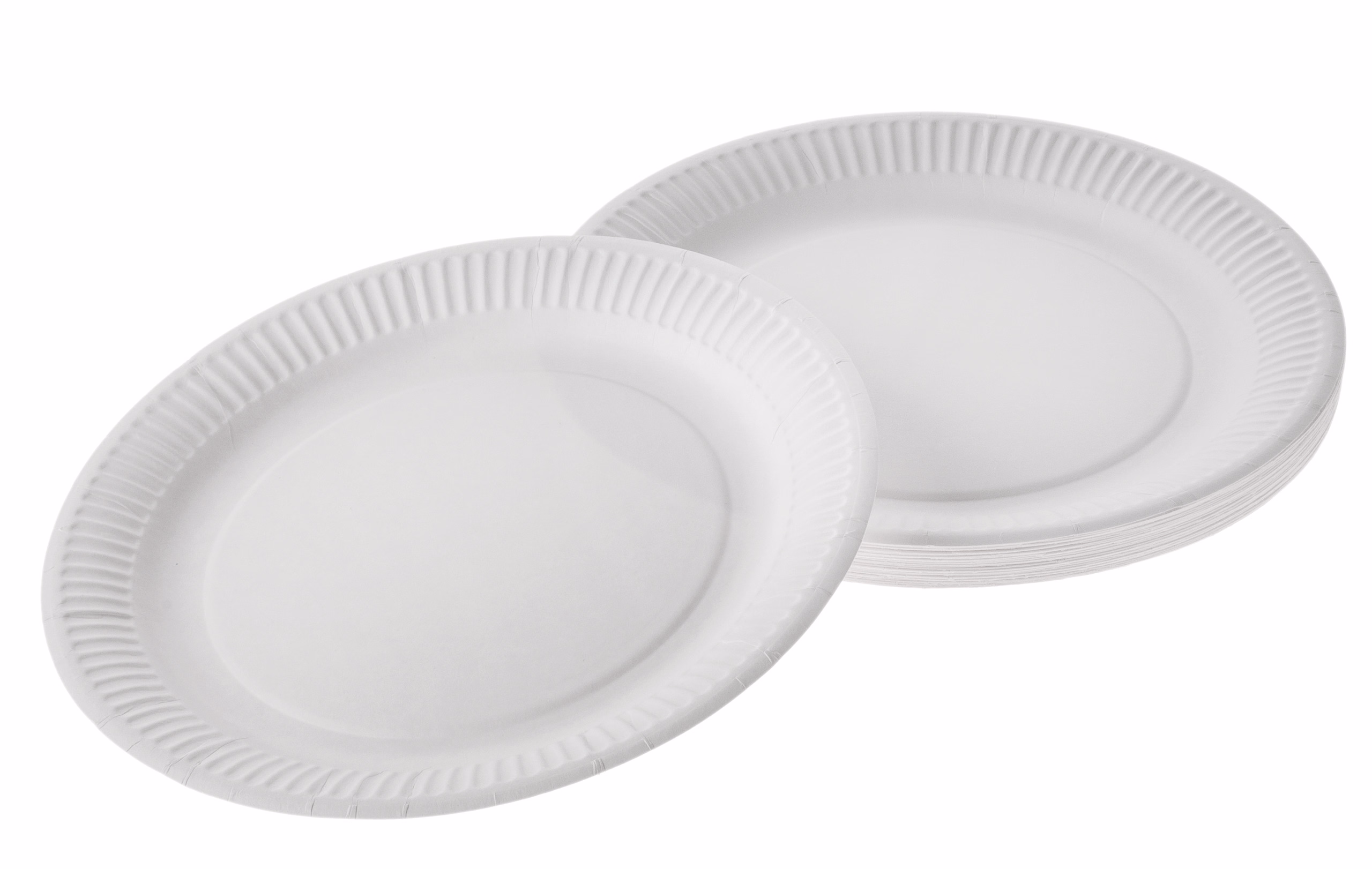 Assiette en papier, 50 pièces blanc (23 cm)