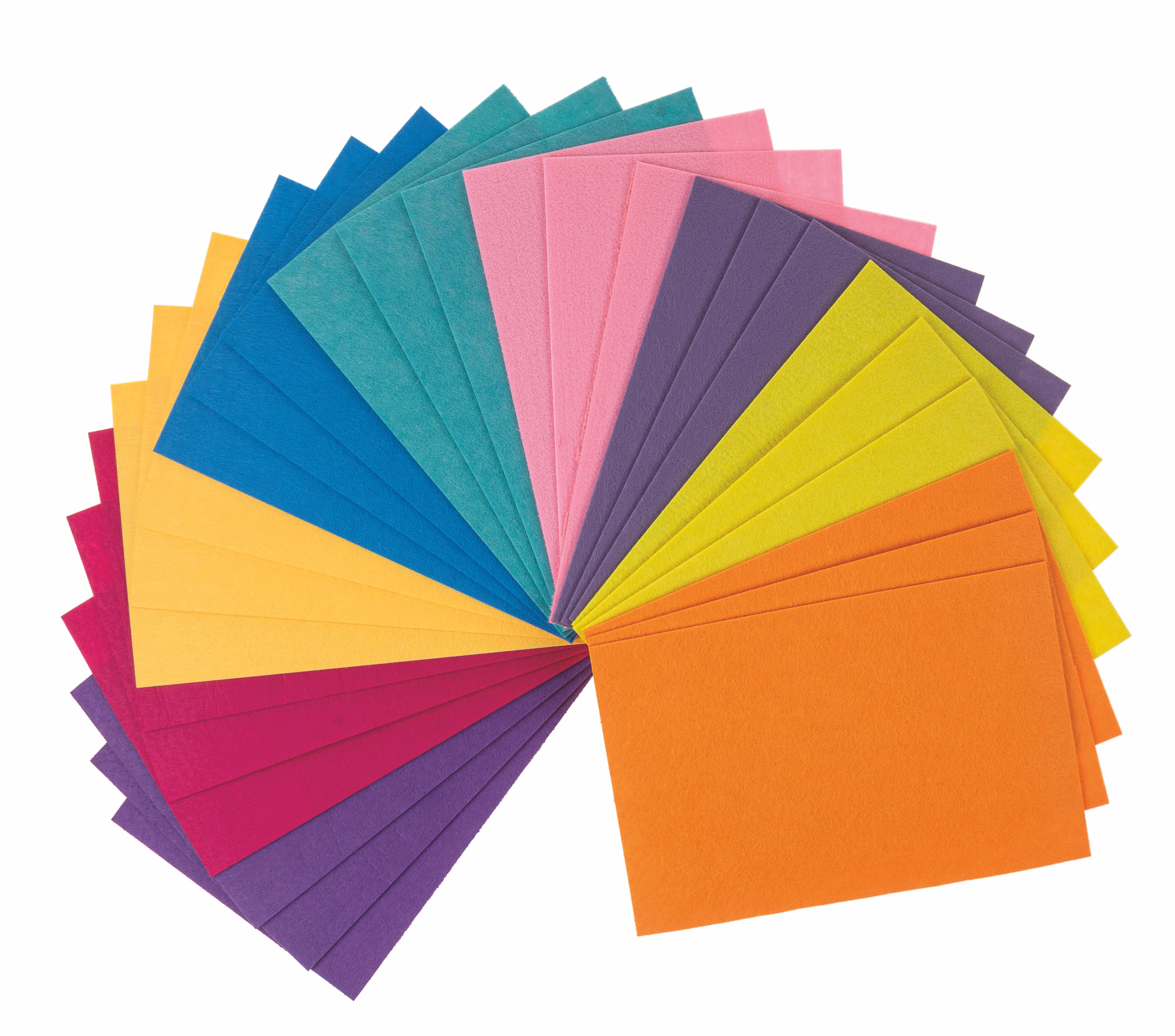 Bastelfilz, 27 Platten bunt sortiert (2x200x300mm)