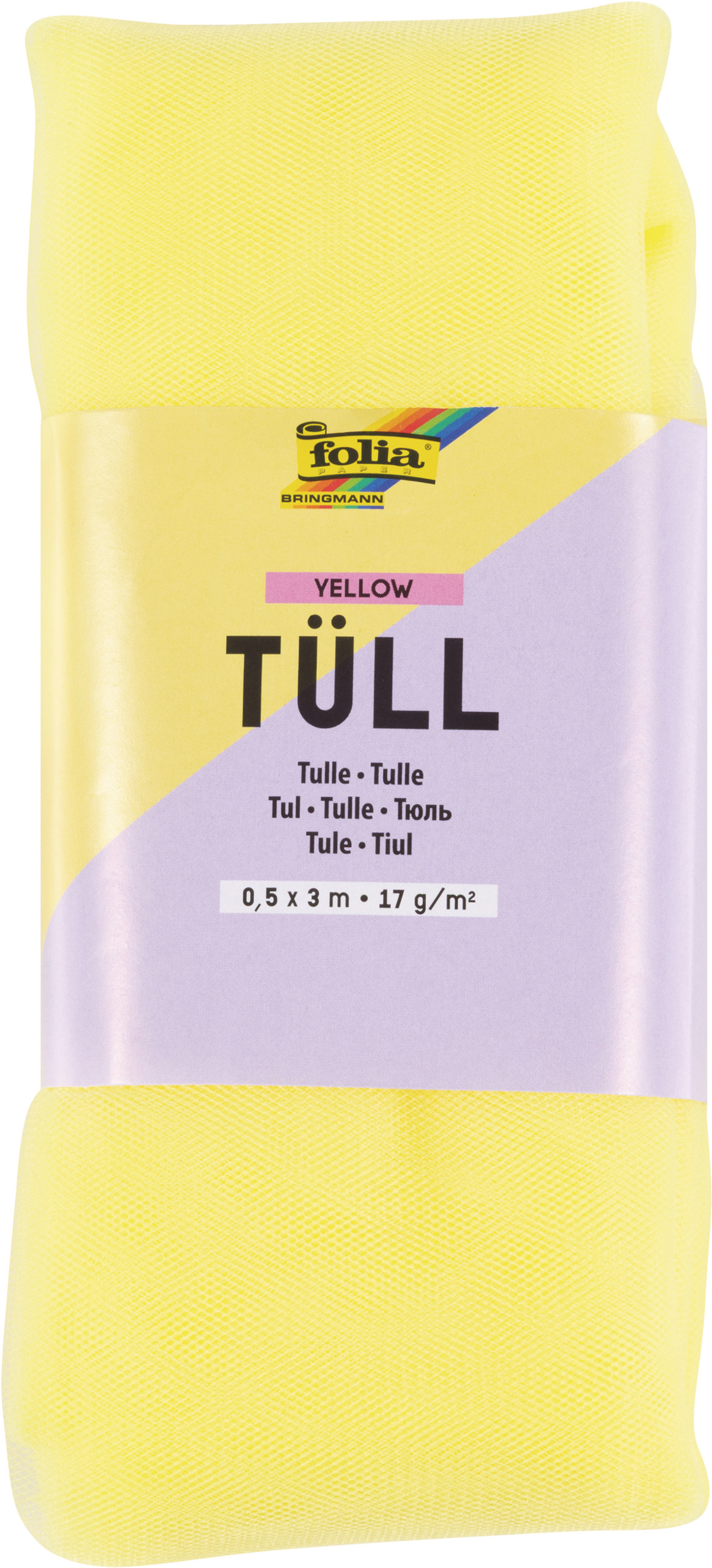 Tessuto in tulle giallo