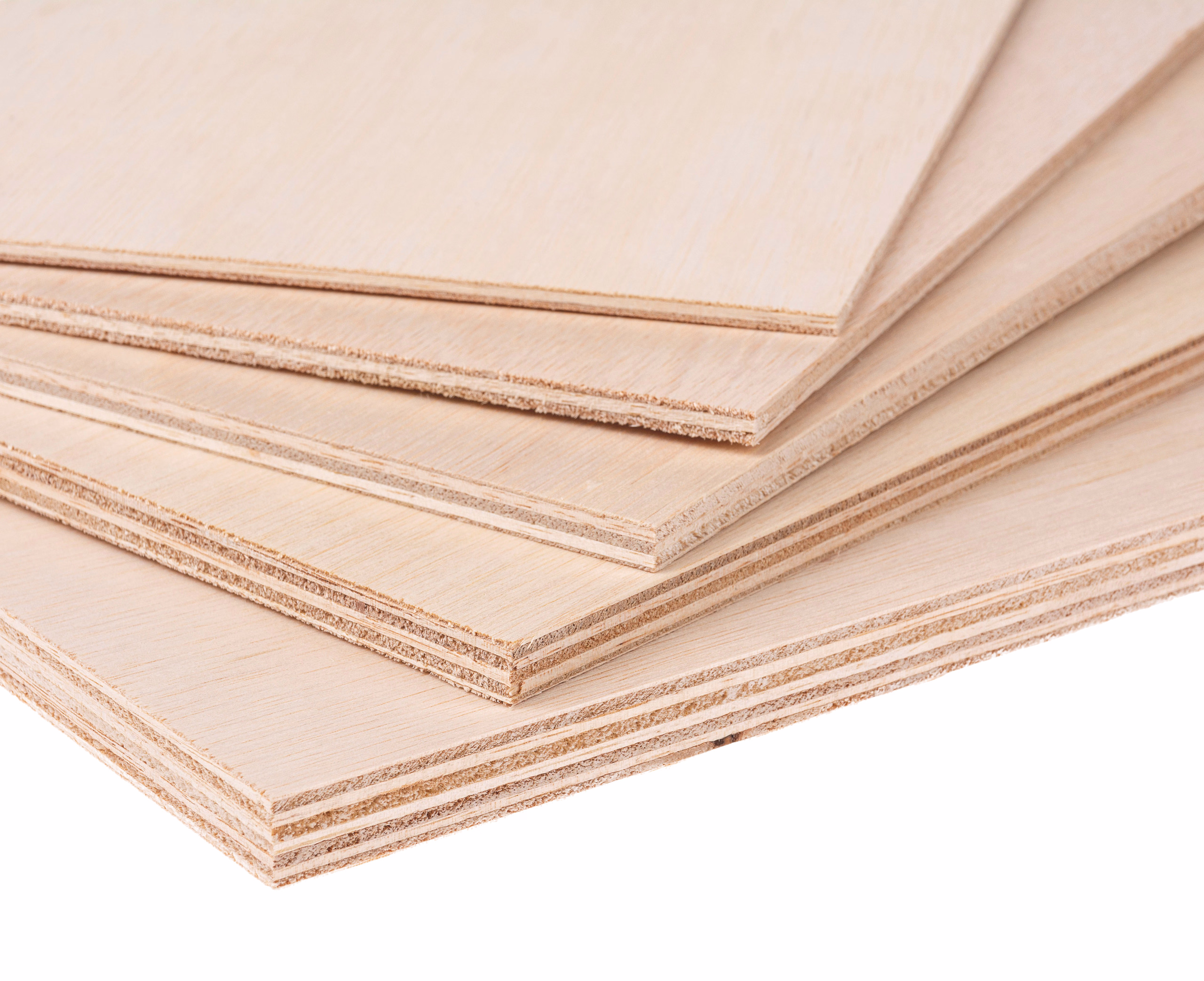 Albasia/Falcata triplex plaat 4 x 150 x 210 mm